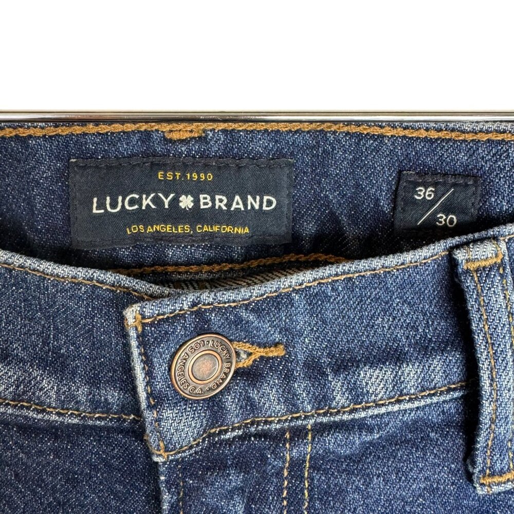 Lucky Brand 36x30 Mens Straight Fit Cotton Blue Denim Jeans - Picture 4 of 10